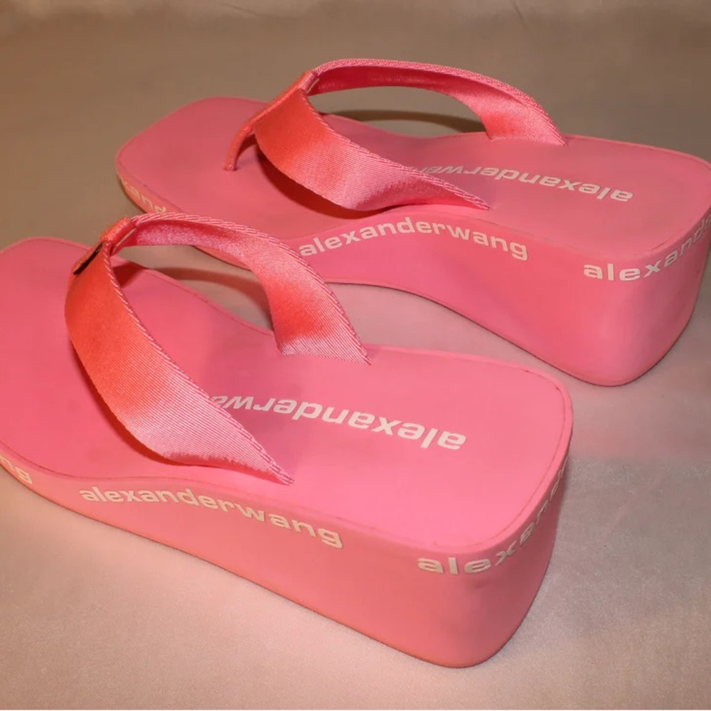 Alexander Wang Pink Platform Wedges / Flip Flops